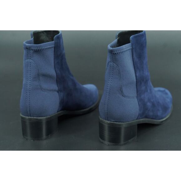 Stuart Weitzman Reserve Stretch Suede Blue Ankle Boots Size 6 NEW $495 Navy 5050 - Picture 6 of 12